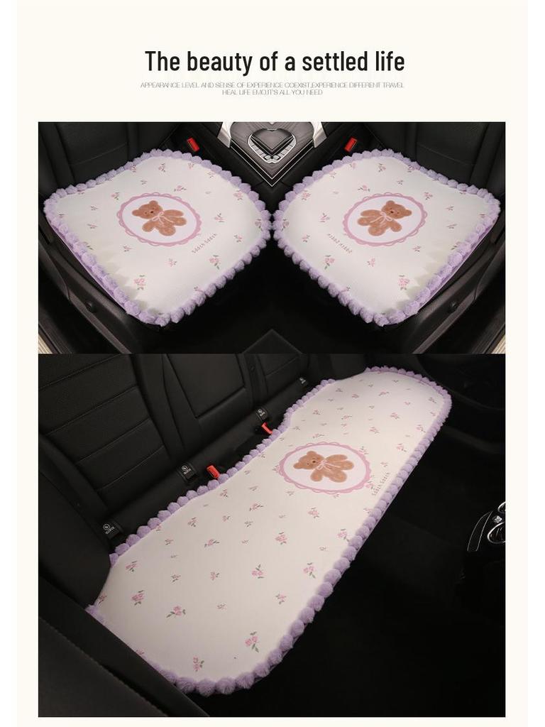 Four Seasons Cartoon Cute Goddess Bear Car Seat Cushion for Toyota Corolla, RAV4, bZ3, and bZ4X
