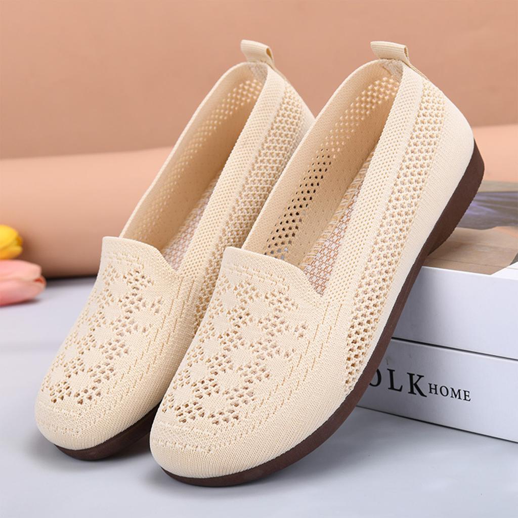 Women's Soft Sole Breathable Mesh Slip On Casual Shoes Lightweight Comfortable Flexible Flat Loafers for Everyday Wear