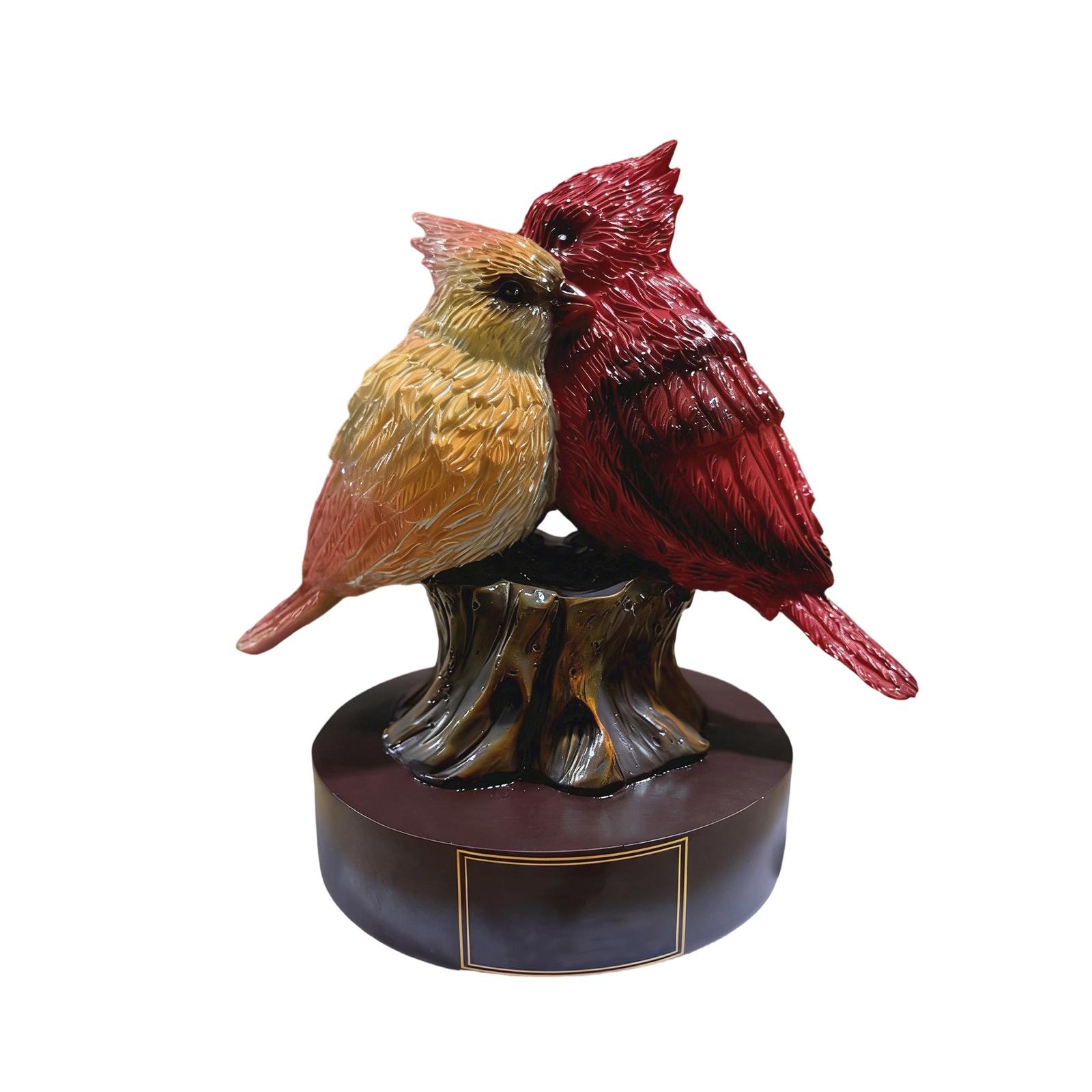 

Bird Resin Sculpture Heartwarming Love-Themed Ornament A Home Decor Piece For Your Desk One Size