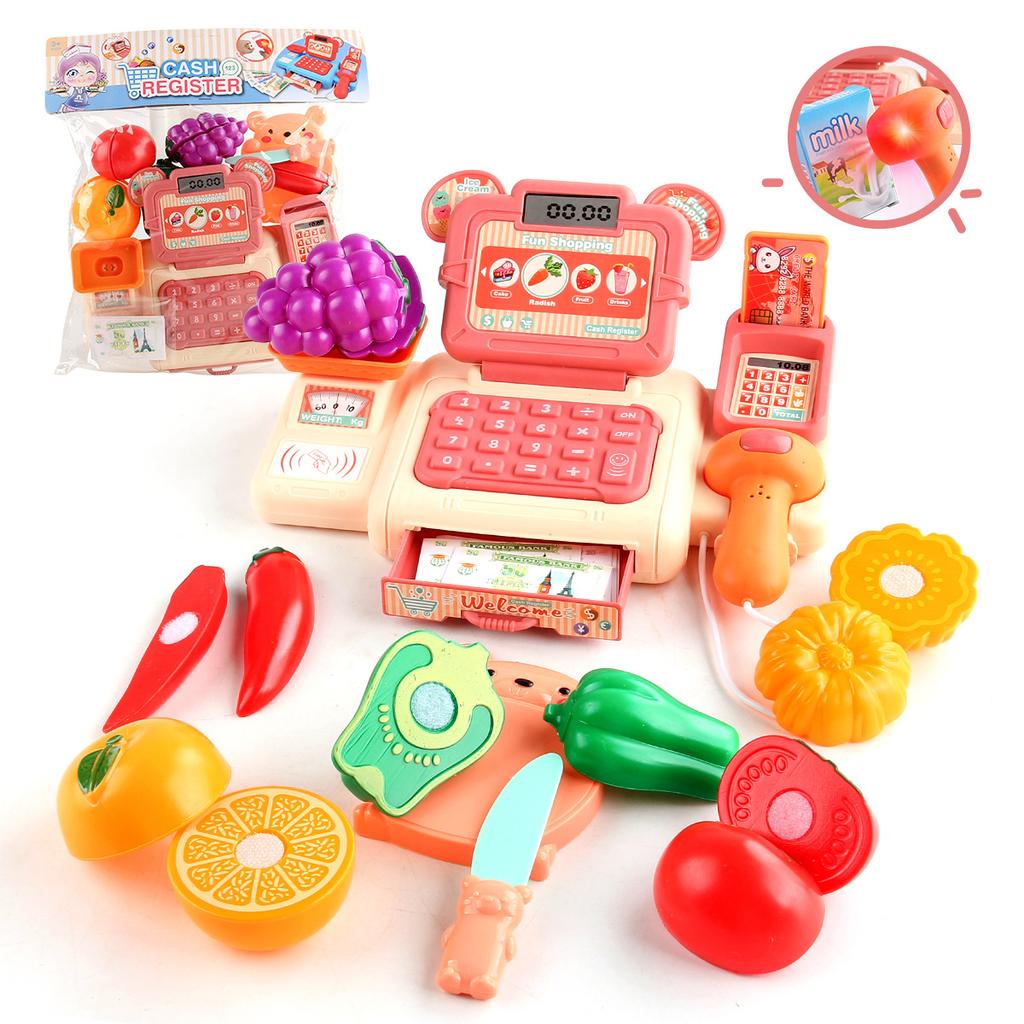 Simulation Cartoon Supermarket Cash Register Toy Home Appliance Series Children'S Play Home Role Playing Mini Cashier Model