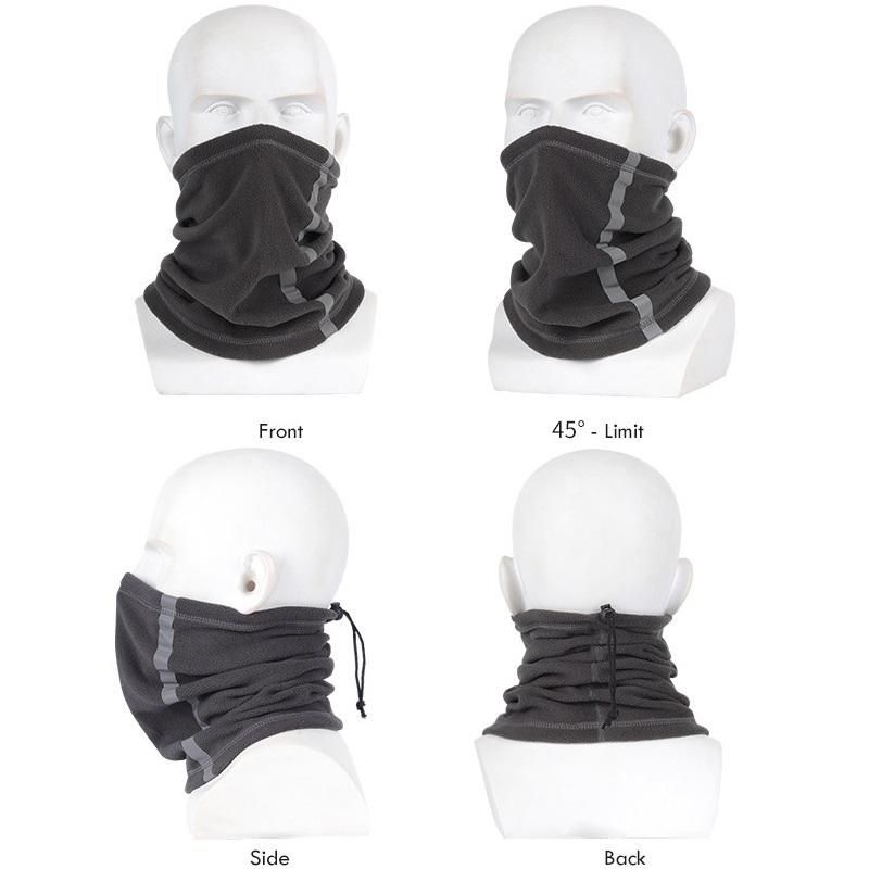 Winter Multifunctional Fleece Neck Gaiter Outdoor Windproof Reflective Strip Polar Fleece Face Mask Bandana