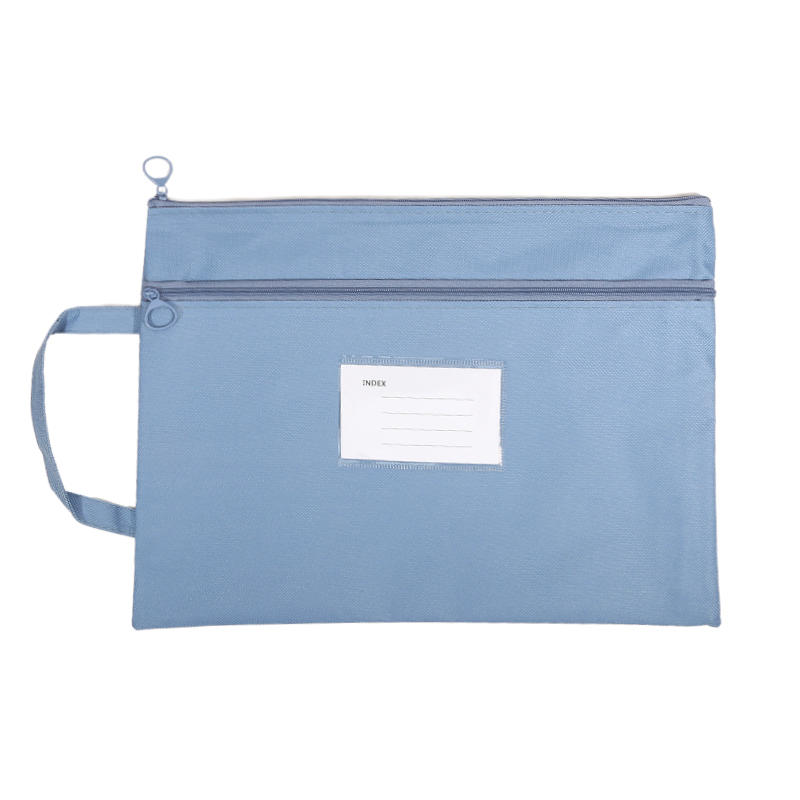 Portable Waterproof File Organizer Double Layers Large Capacity Document Bag For Office School Supplies Travel Storage Oxford Cloth Holder