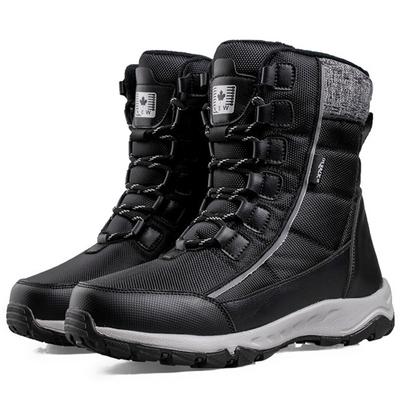 Fashion Men Boots Outdoor Snow Shoes Lightweight Hight Top Shoes Waterproof Freeze Crack Boots Plush Keep Warm Rubber Witer Male Shoes