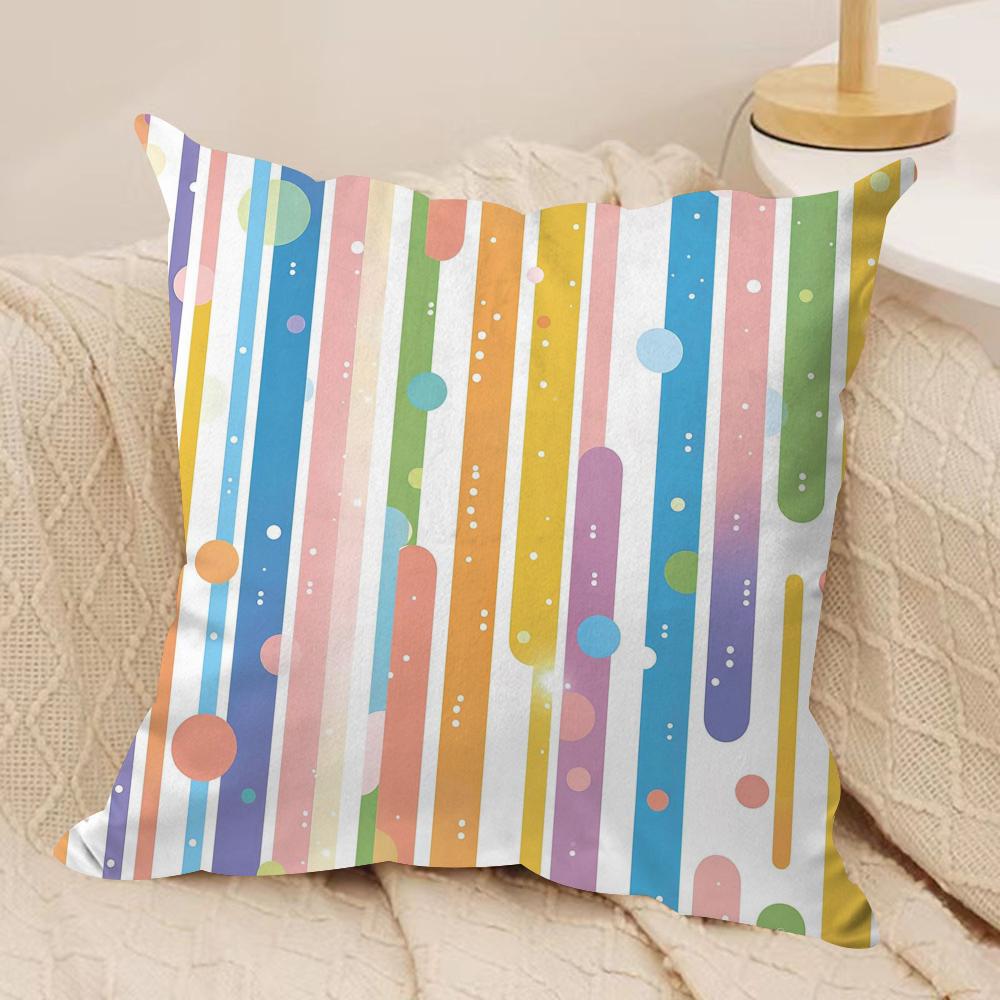 Classic Striped Cushion Cover Pillowcase Ultra Soft Skin Friendly Fabric Cloud Like Comfort Concealed Zipper