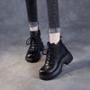 Herbst und Winter neue Leder Damen Schuhe Plateau Stiefeletten Martin Stiefel leichtgewichtige Höhe erhöhend dünne Lederstiefel