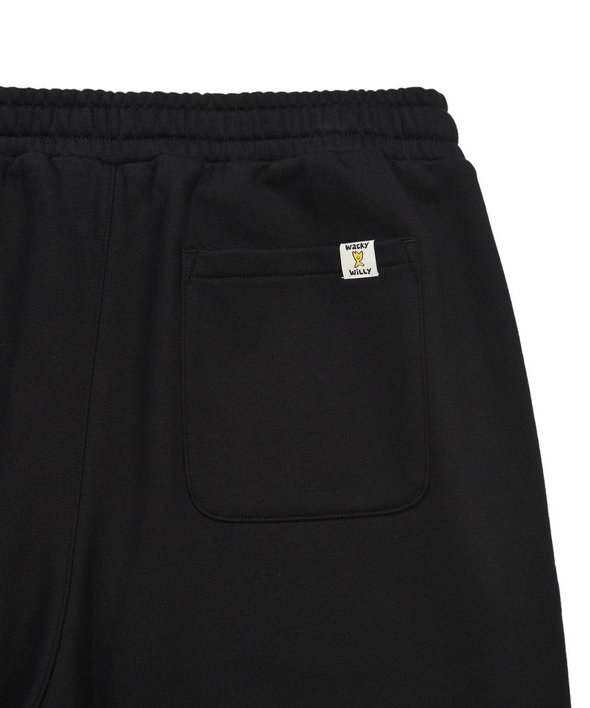 WACKY WILLY Signature Wide Sweatpants Black