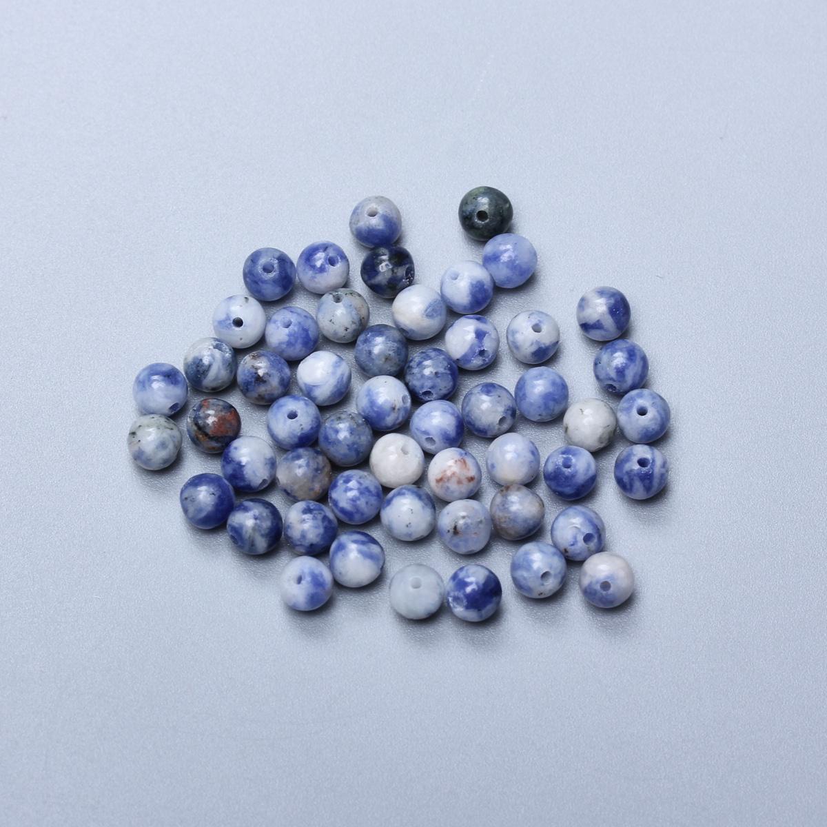

Мода 4/6/8/10/12 мм 60-20 шт. натуральный камень круглые синие точечные бусины для изготовления ювелирных изделий DIY браслет ожерелье ручная работа нежные ювелирные аксессуары 4mm about 60pcs
