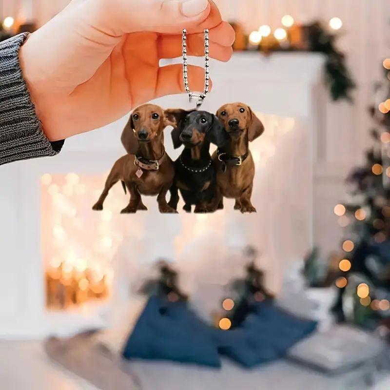 Acrylic Dog Cute Car Hanging Ornament For Rearview Mirror Simple Interior Decoration