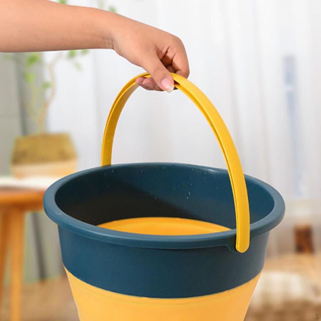 Collapsible Bucket Car Wash Folding Laundry Basket for Hiking Picnics