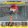 800Kg/1700Lbs Electric Trolley Hoist 1300W Electric Hoist Winch Double 12M/40Ft , Electric Hoist Electric Forklift Steel Pallet Holder Lever Garage