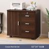 Office Desk with Movable Under-Storage and File Cabinets