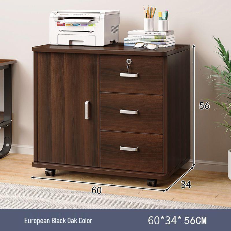 Office Desk with Movable Under-Storage and File Cabinets