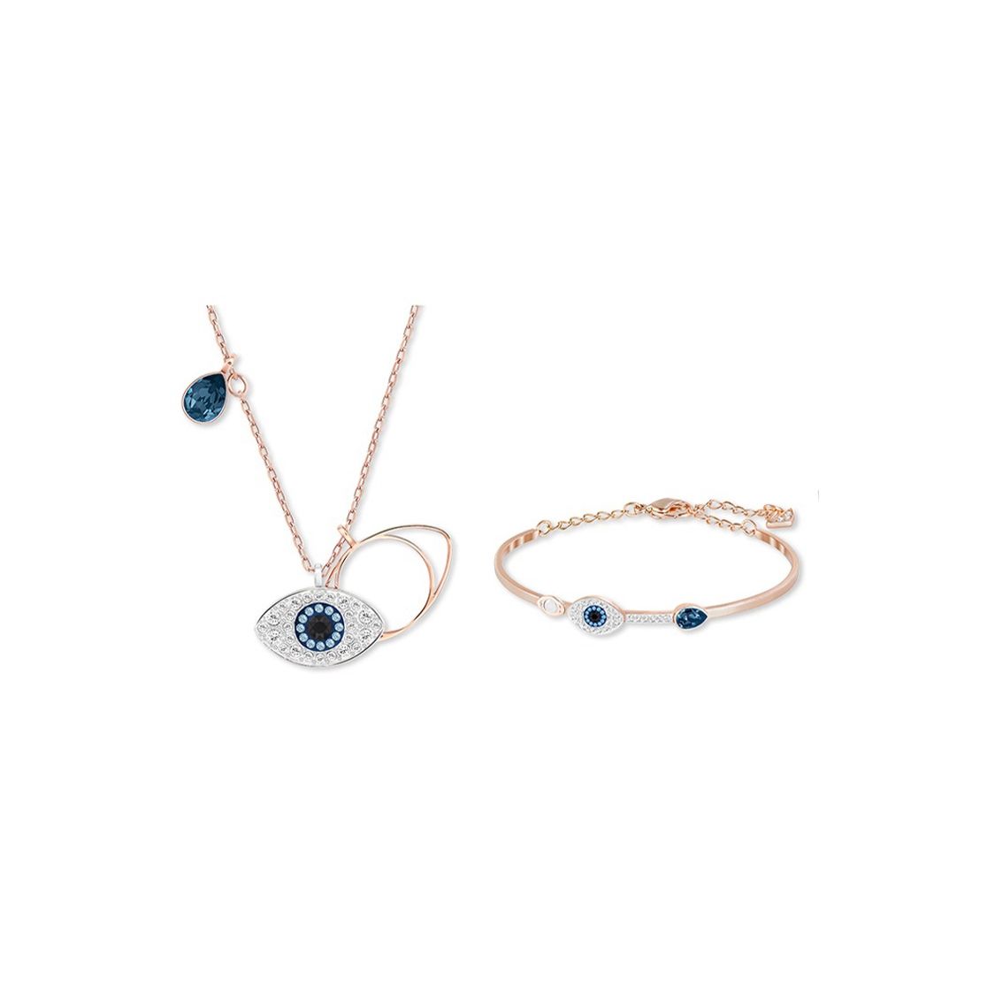 

Swarovski Symbolica Evil Eye Necklace And Bracelet Set Women jewelry Rose-Gold ES2020091001 Box (Random Color)