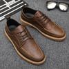 Luxury Men's Casual Shoes Fashion Brown Black Men Leather Shoes Comfortable Flat Wear-resistant Male Dress Shoe Chaussure Hommes