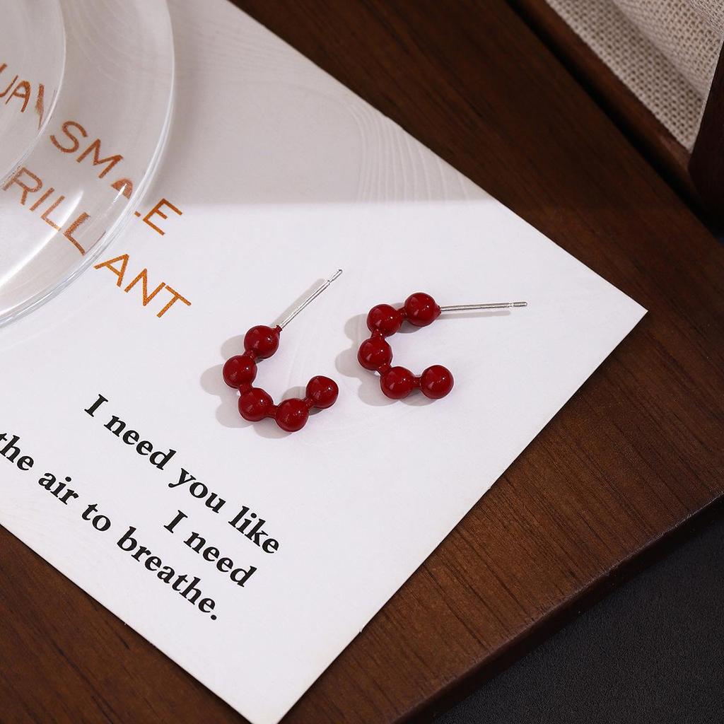 Ankerla Red Bow Heart Earrings: Enhance Skin, Slim Face, Exude Luxury - Perfect for New Year Elegance
