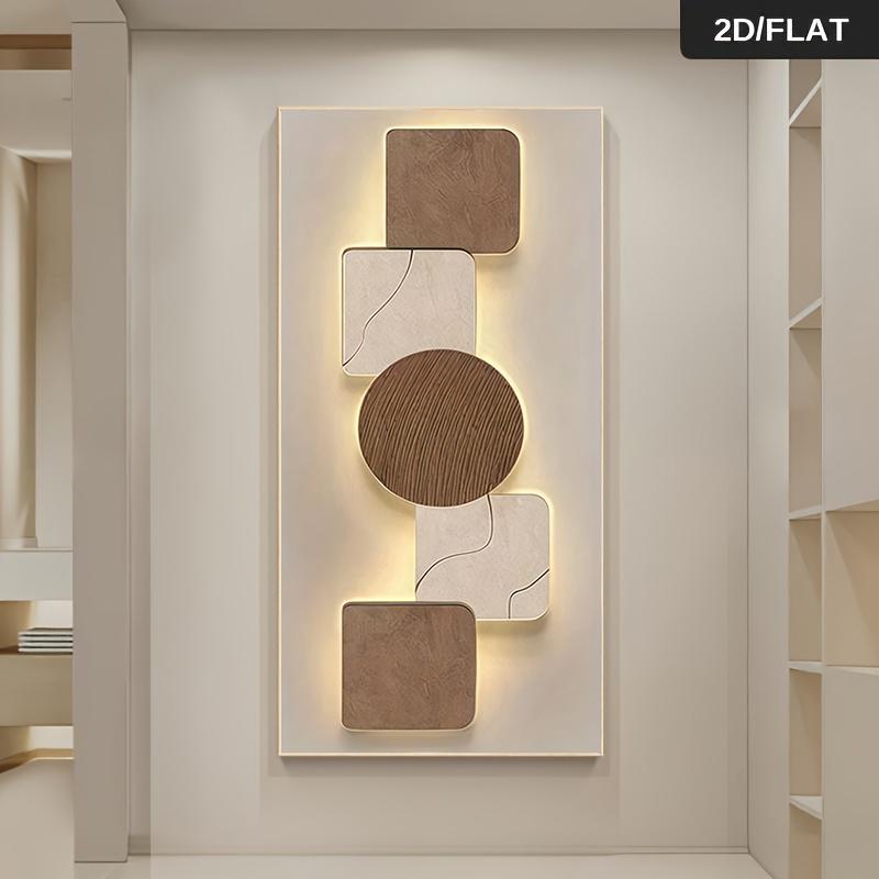 1 Stück 2D flaches modernes minimalistisches rahmenloses geometrisches Patchwork dekoratives Gemälde, nordischer Stil Wohnzimmer Sofarückwand p