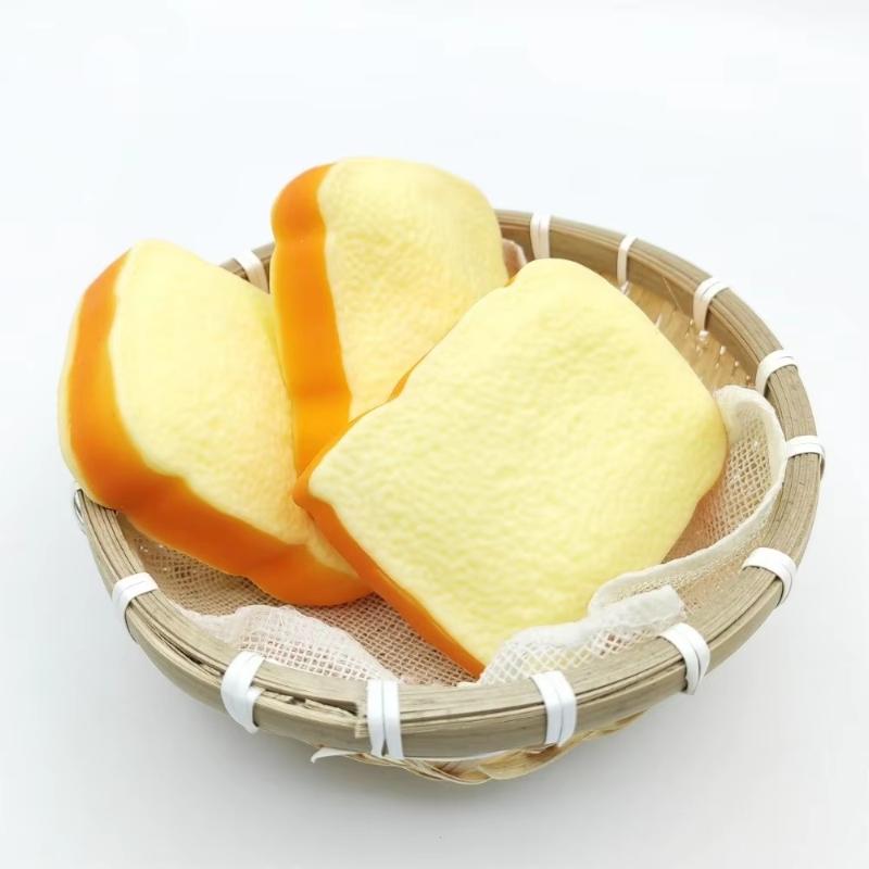 Simulated Toast Non-Bounce Stress Ball 1Pcs Finger Suction Food Shaped Fidget Toy for Portable Travel Anxiety Relief