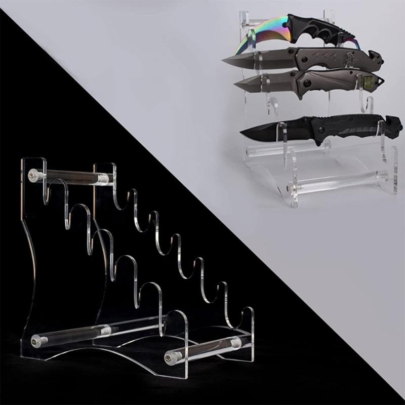 Acrylic Transparent Knife Holder Countertop Cutlery Storage Knives Display Stand Rack for Knife Organizer Pen Storage