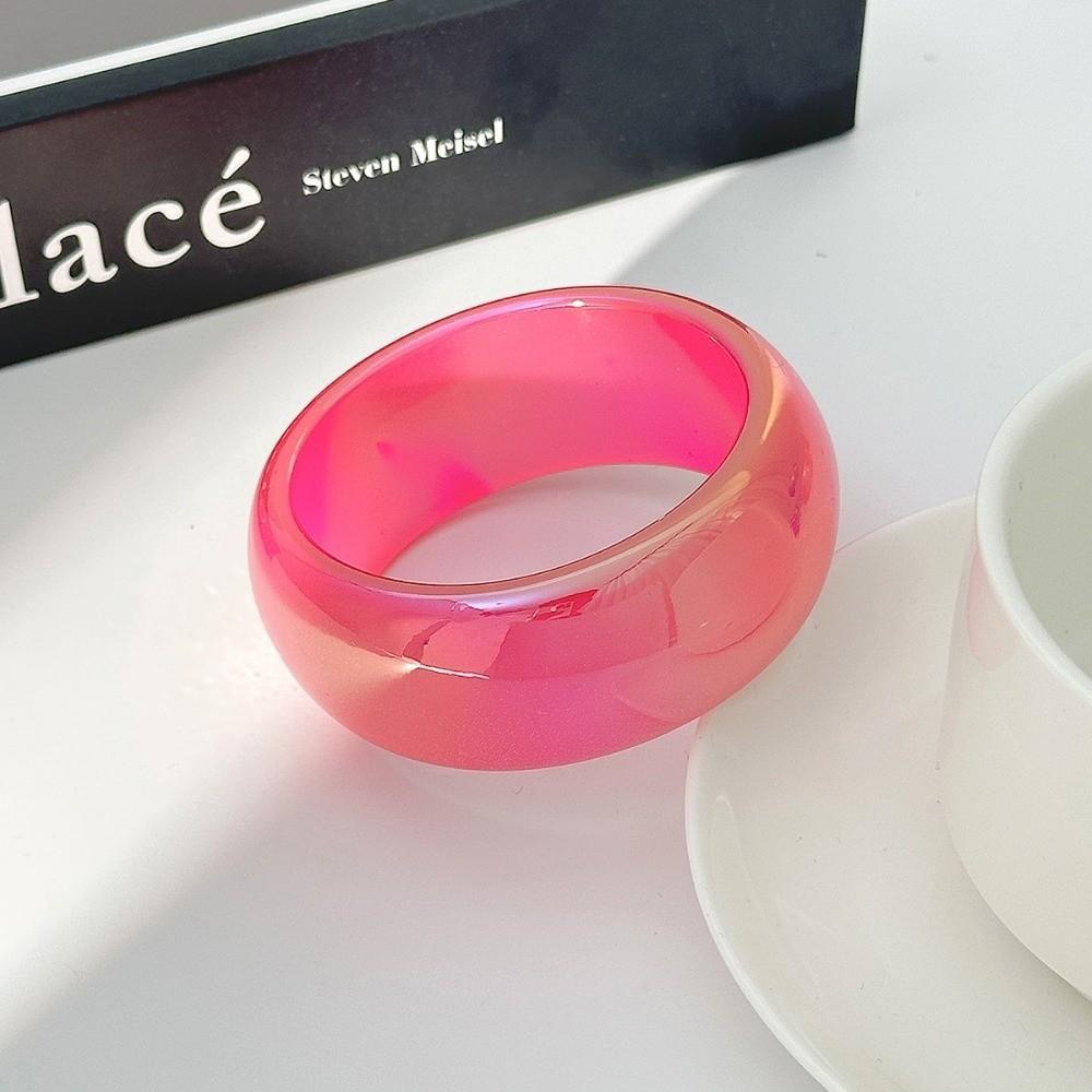 Transparent Colorful Resin Bangles Punk Hip Hop Chunky Bangles Laser Bracelets Women Jewelry