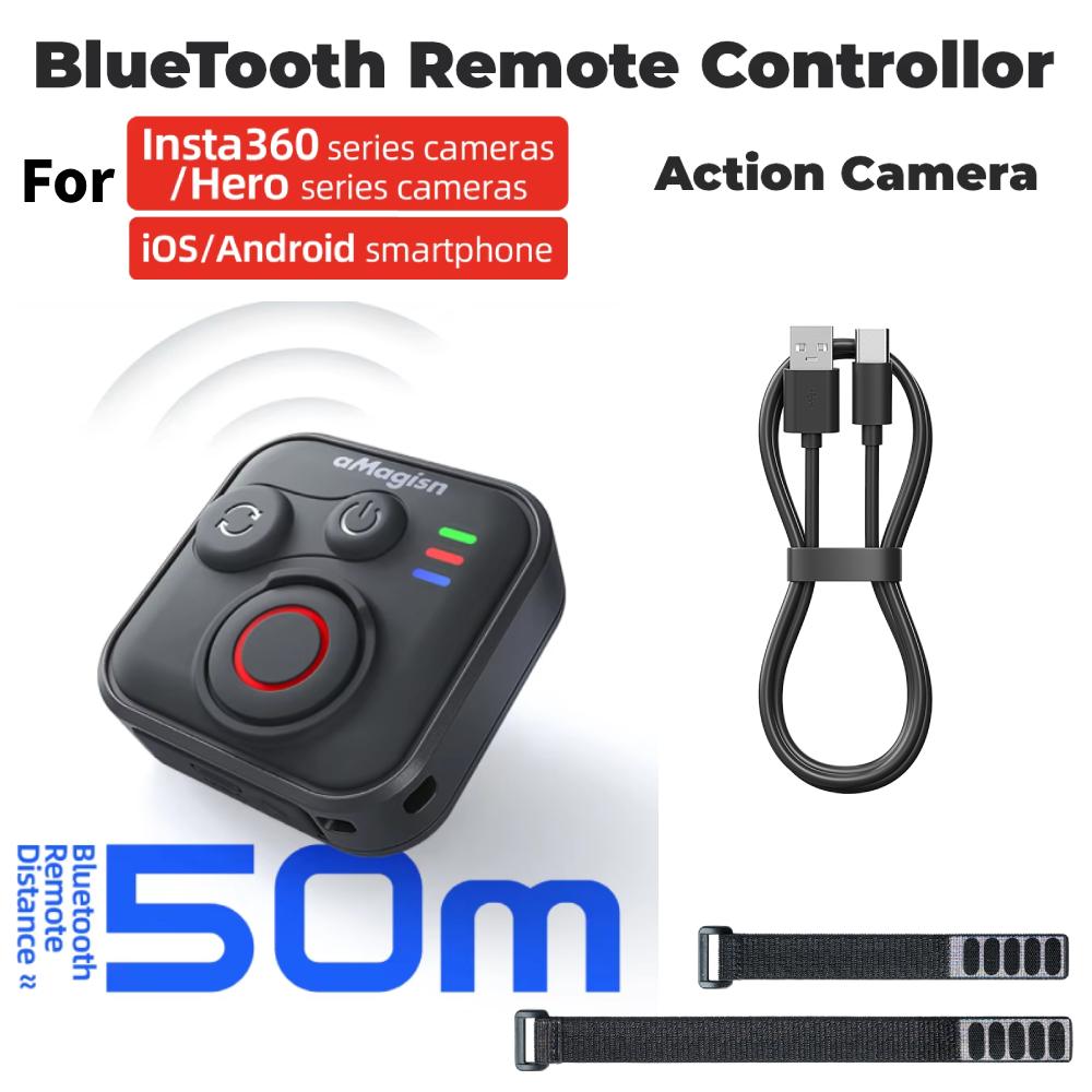 Multifunctional Wireless Shooting Controller with Wrist Strap BT Remote Control for Insta360 X5 X4 Ace Pro 2 GO 3S Sports Camera