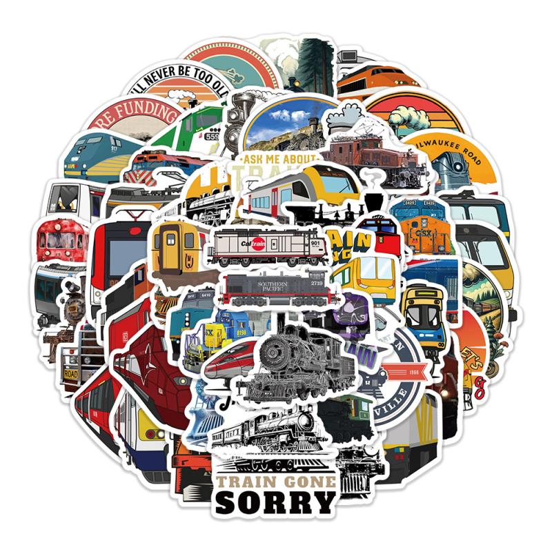 

Cartoon Train Stickers High Speed Rail Fun Diy Toys Gift Decorative Decal For Scrapbook Junk Journals Laptop Bottle Waterproof
