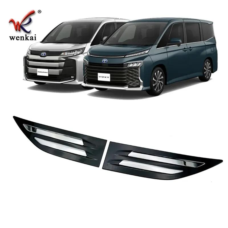 For Toyota Noah Voxy 90 Series    Exterior Chrome Black Rear Door Trunk Strip Rear License Plate Frame Side Trim Strip