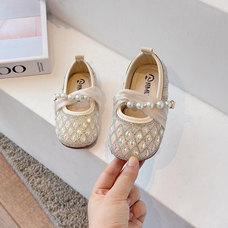 2026 Autumn Soft Sole Princess Crystal Shoes for Baby Girls