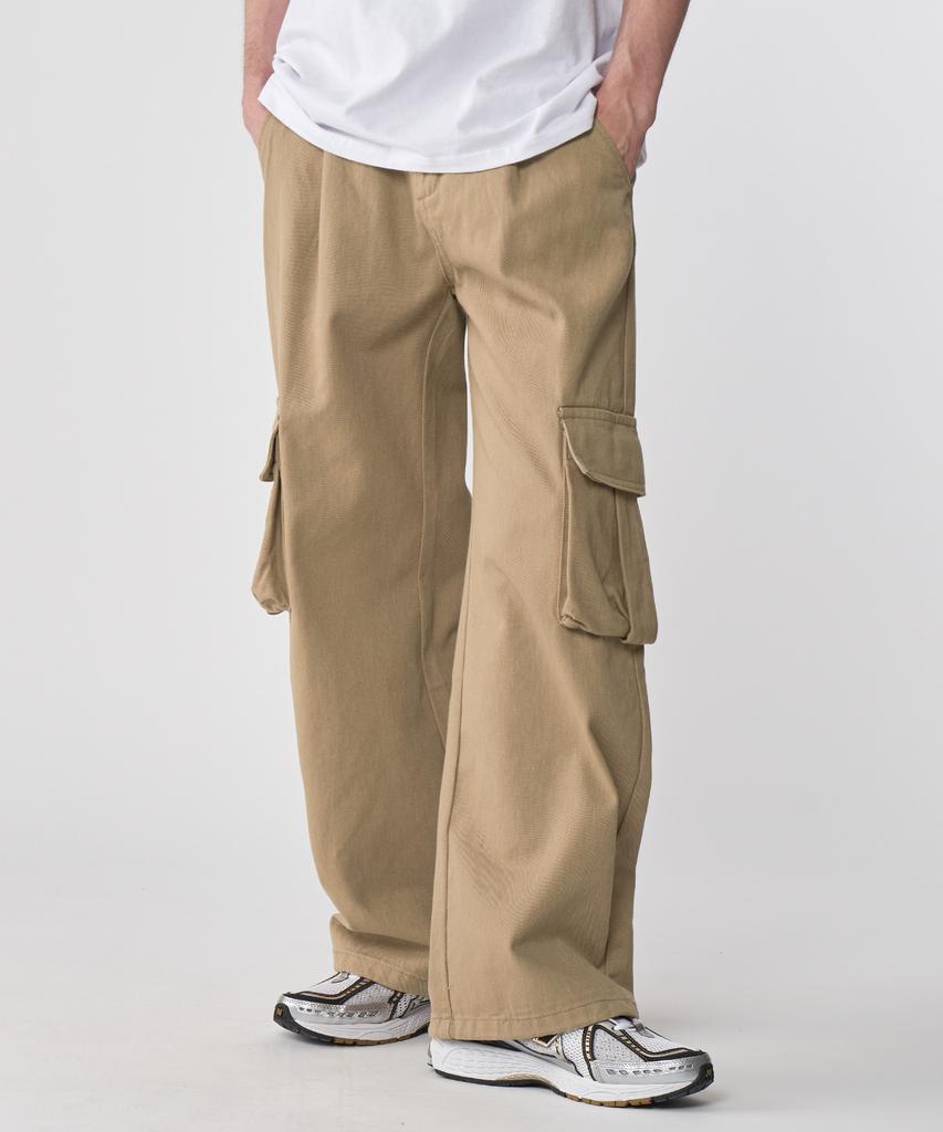 UNTAPPED STUDIO [2Pack] Single-Pleat 7-Count Cotton Wide Cargo Pants 3 Colors