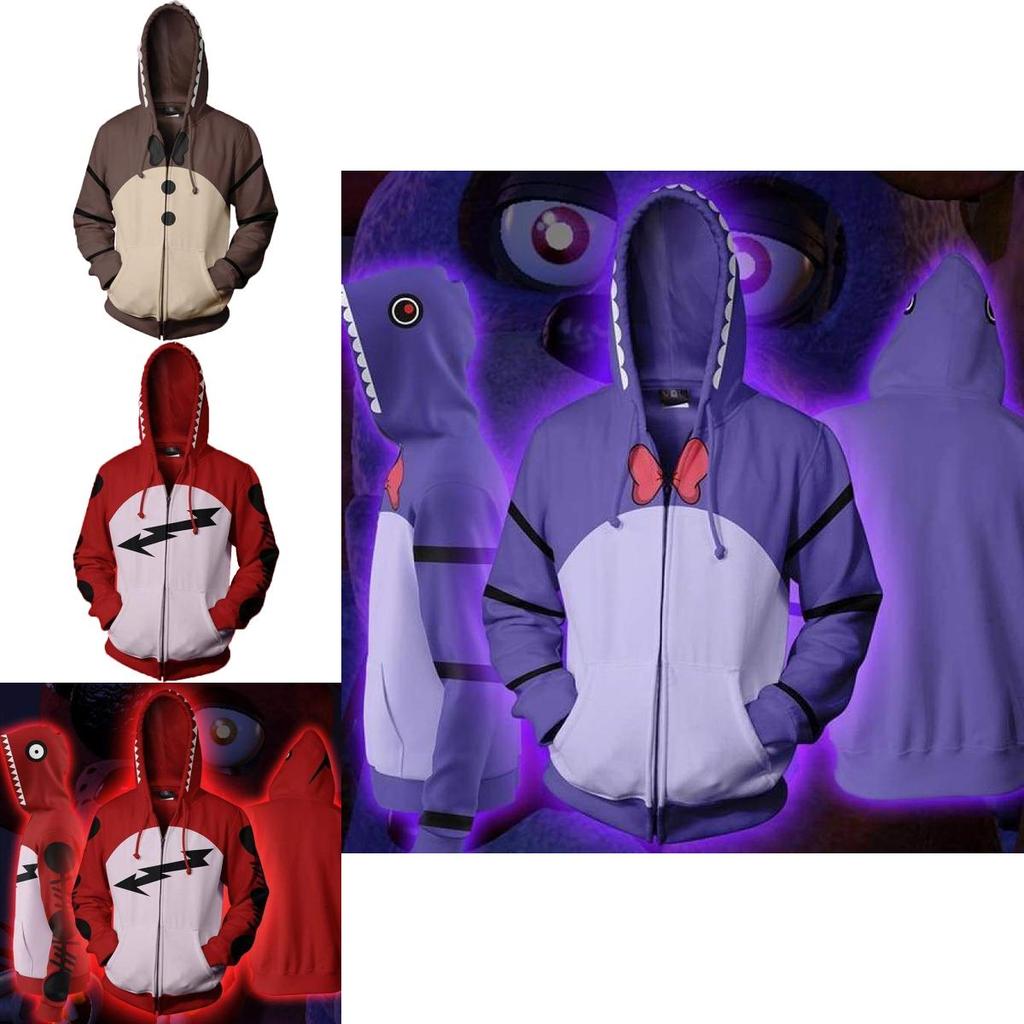 Prémiová mikina s kapucí Five Nights At Freddy's Fnaf Cosplay kostým s živým vzorem