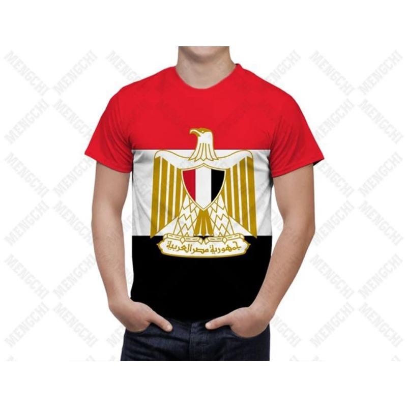 Egypt Flag & Coat of Arms Grafika Tričko Letní Ležérní Pulovr Pánská móda Trička s výstřihem do O Chlapci Oversized Topy s krátkým rukávem