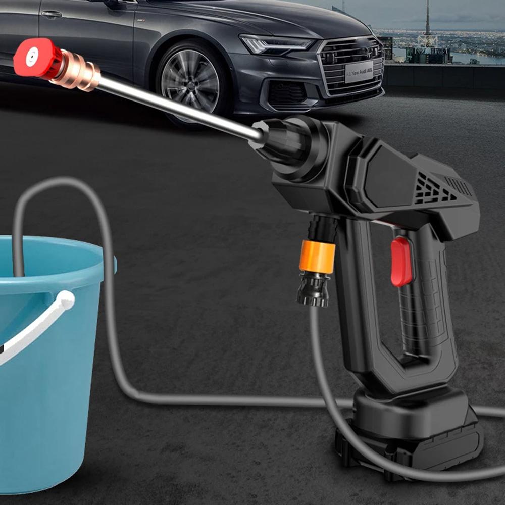 

8107 Household Electric Car Washing Machine Water Spray Nozzle 48VH 12000mAh Car Water Gun Black/US Plug
