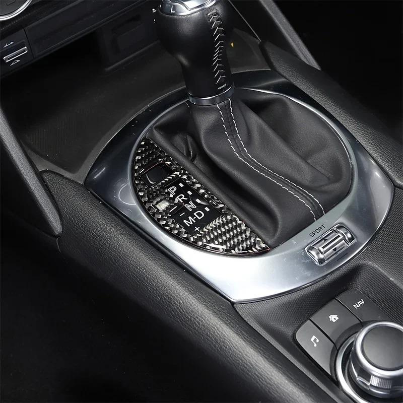 For Mazda MX-5 Miata Roadster 2016-24 Soft Carbon Fiber Car Central Control Gear Indicator Box Sticker Car Interior Accessories