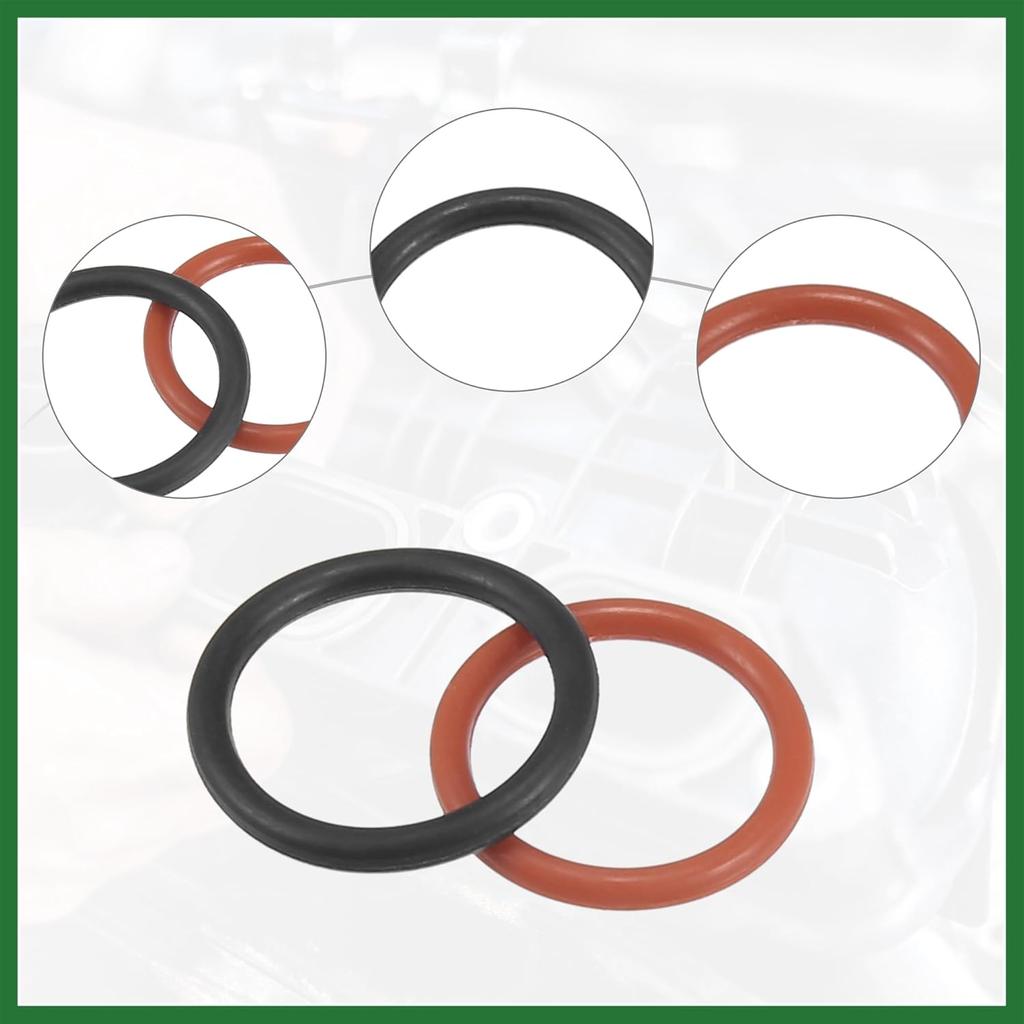 Motoforti Power Steering Pump O-Ring Inlet Outlet Seals Connector Gasket Fit for Honda Accord - Pack of 4 Black Red Long-lasting