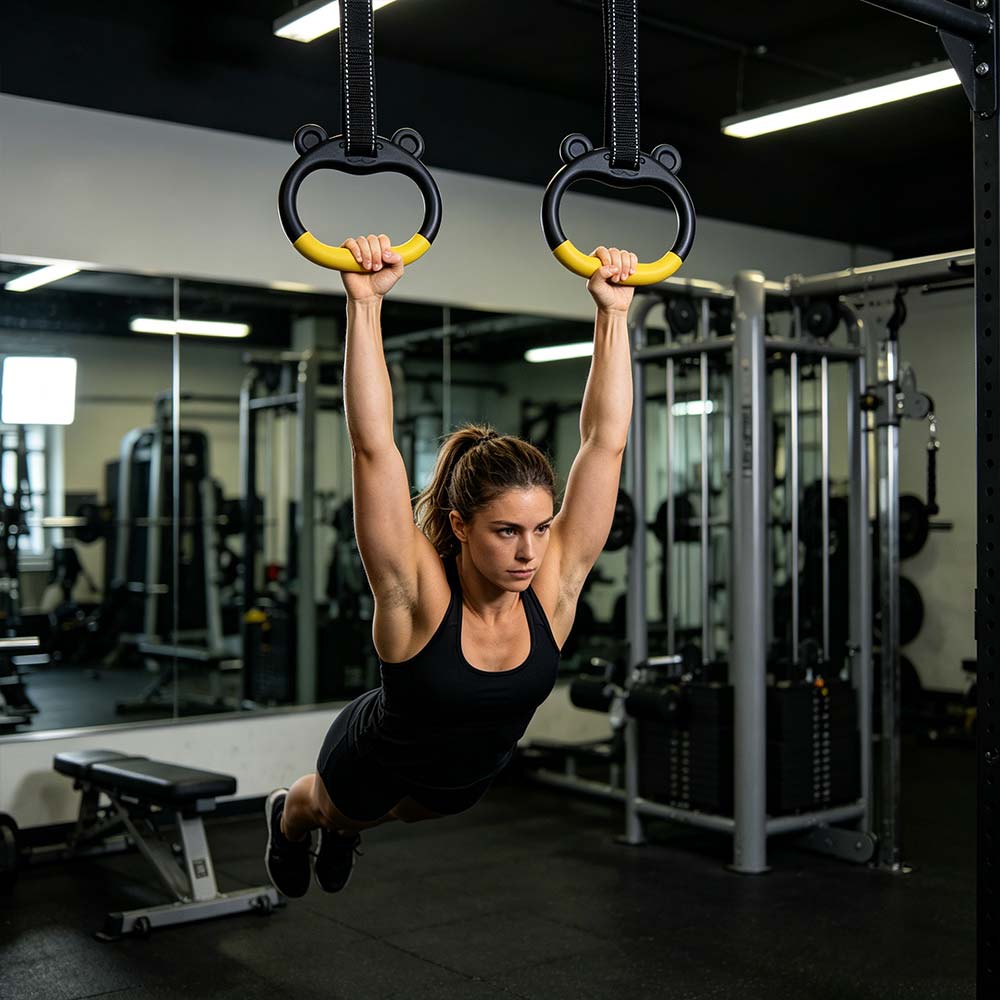 Durable Gymnastic Rings With Straps Fitness Exercise Ring Gym Ring Pull Up Bar  Fitness Training