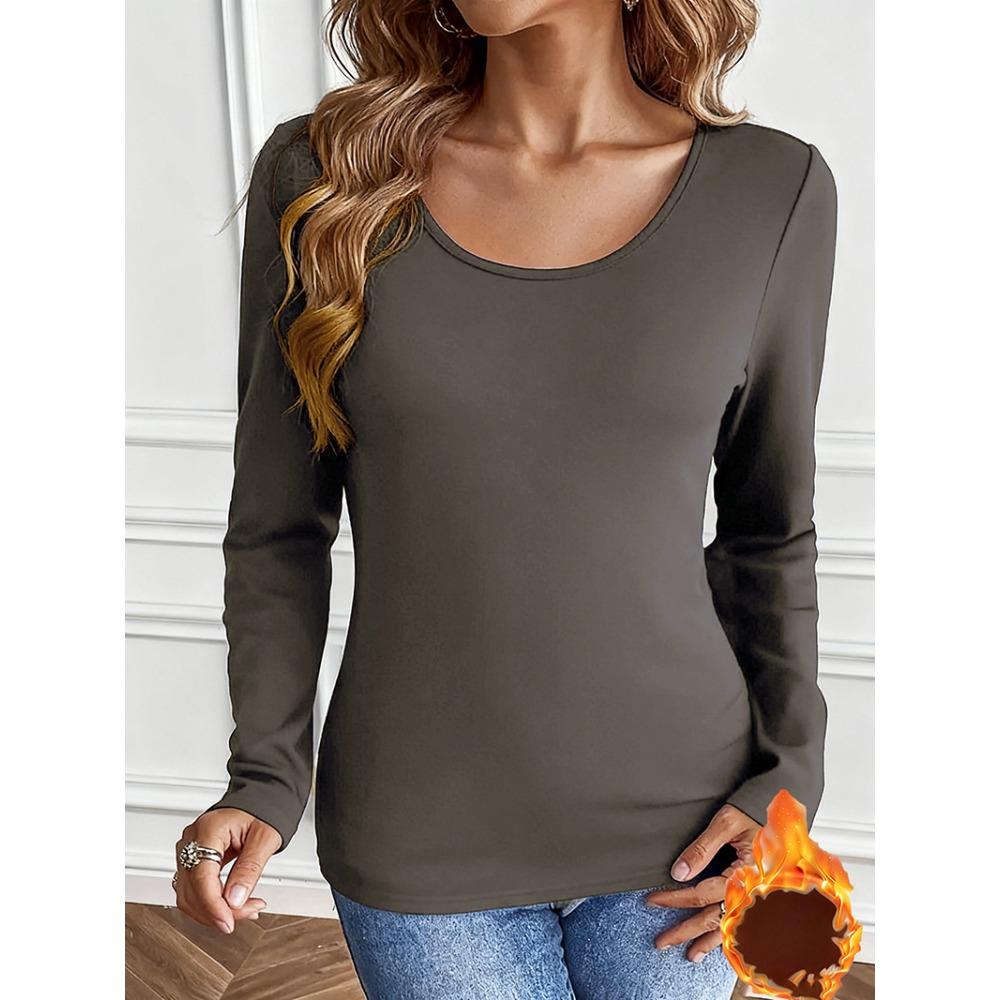 New Slim-fit Long-sleeved T-shirt, Winter and Autumn Thick-fabric Base Layer Top, Sexy Top