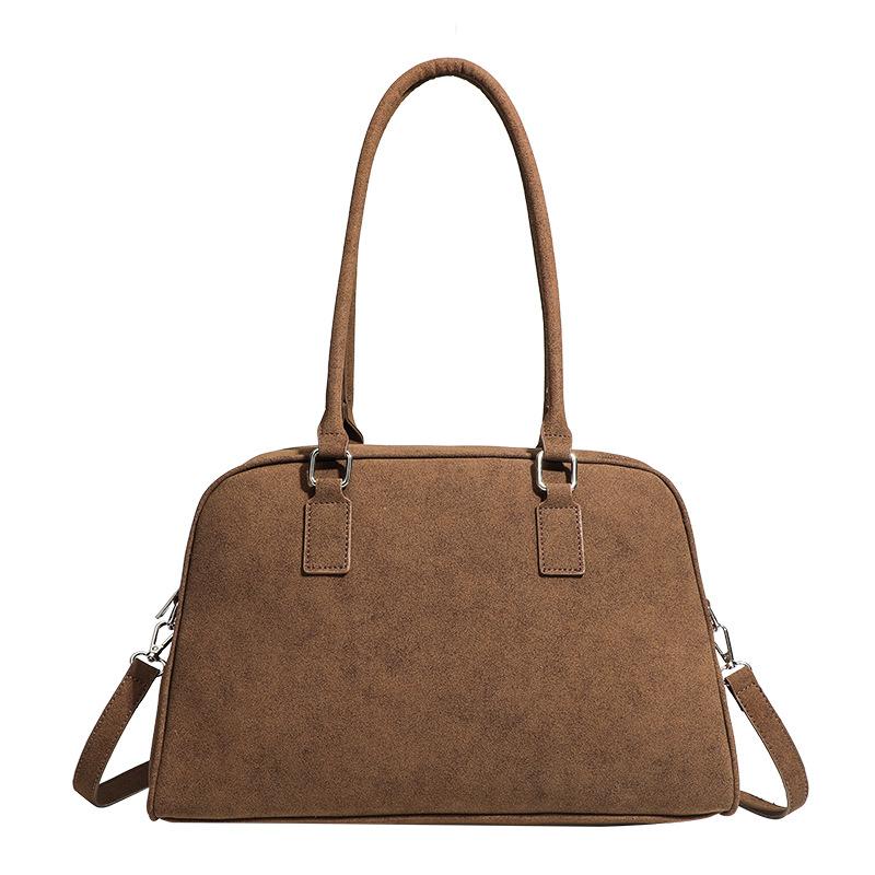 Bag Niche Design Portable Commuter Bag Women's Bag New Suede Bowling Bag Large Capacity Shoulder Bag