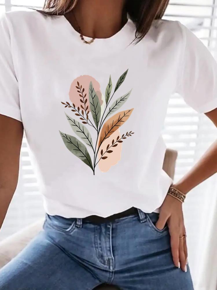 (Asian Size) Tee Top 90s sweet plant trend T Shirt Woman Print Fashion Female Short Sleeve Women Clothing Graphic T-shirts