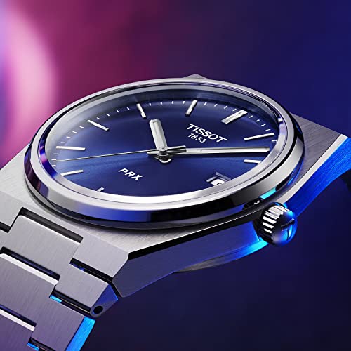 TISSOT PRX (P R X) Men's Watch with Bracelet [Official Import] T1374101104100 Blue Dial