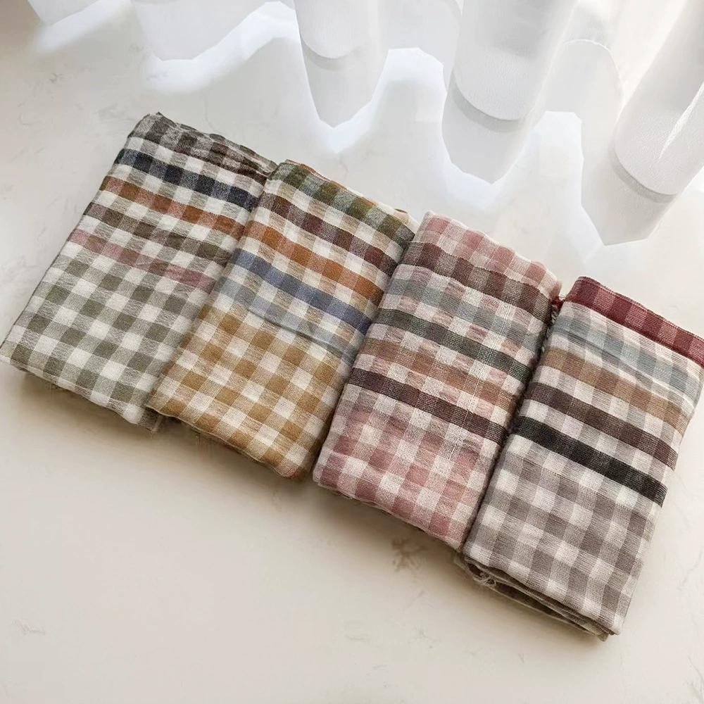 New Autumn and Winter Thin Wool Blended Scarf Long Vintage Plaid Scarf for Women 200*90cm