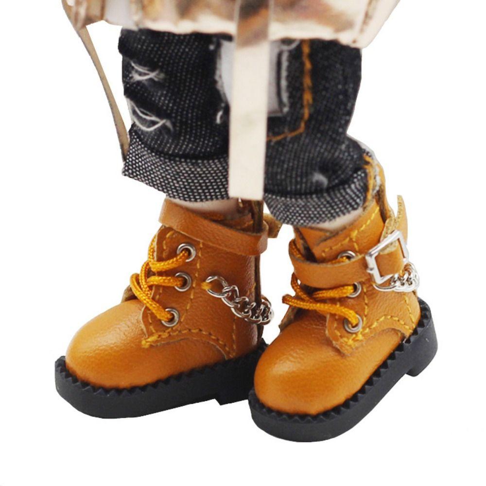 1 Pair Mini Bjd Doll Chain Shoes Chain Boots 1/12 Bjd Doll Shoes OB11 Doll Shoes  Kids Gifts