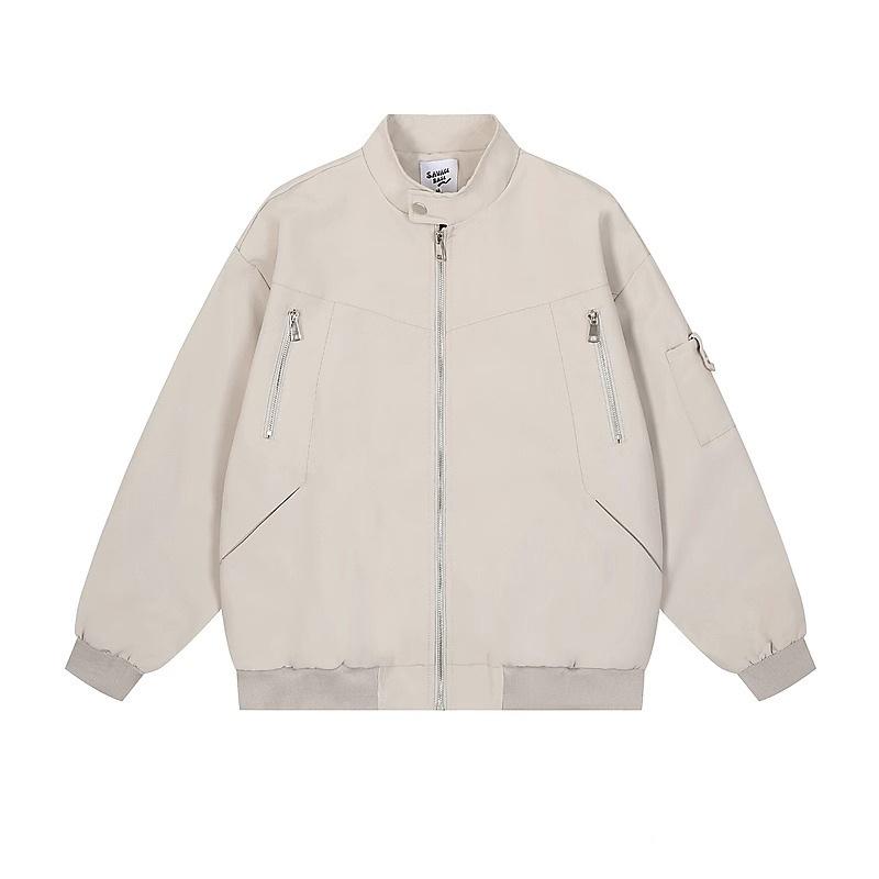 

Мужская куртка-бомбер в стиле хай-стрит со стойкой - Весенне-осенний тренд, бейсбольный дизайн на молнии Extra Large хаки