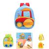 Durable And Cute Plush Backpack For Children With Waterproof Cartoon Excavator Theme