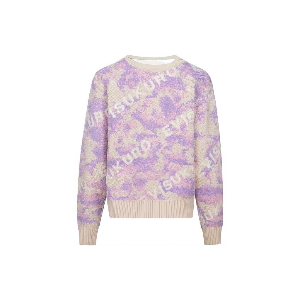 Evisu AW23 All Over Logo Jacquard Camouflage Oversized Pullover Knit Sweater Women sweater Multicolor 2EAGNW3SR6064LFWX