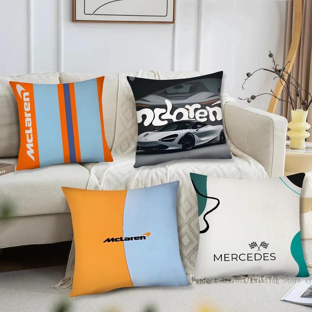 Fashion Brand Model M-Mclaren F1 Pillow Case Square Pillow Bedroom Sofa Leisure Comfort CushionLiving Room Home Decoration 40X40