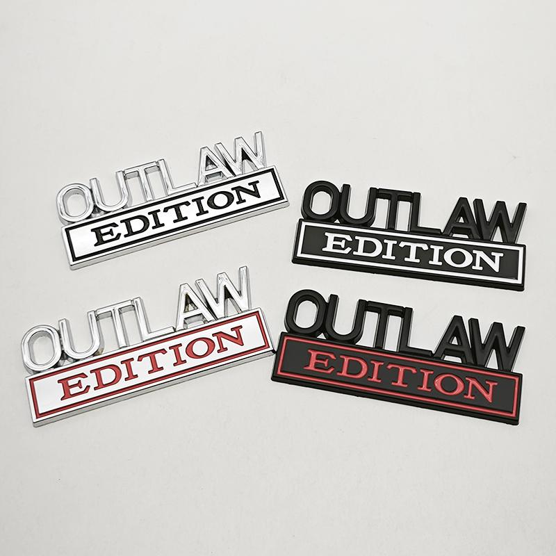 3D Metal OUTLAW EDITION Emblem Sticker Badge Fender Funny Decals Car Truck Replacement Door Decoration for Universal Car SUV