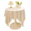 Tassel cotton linen tablecloth desk decoration cloth round tablecloth tea table dining table tablecloth tea table cloth art