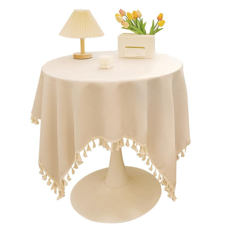 Fringed Cotton And Linen Tablecloth, Small And Fresh, Desk Decorative Cloth, Atmosphere, Round Table, Coffee Table, Dining Table, Tablecloth