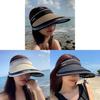 Summer Raffia Straw Sun Hat With Wide Brim Uv Protection For Outdoor Sunshade