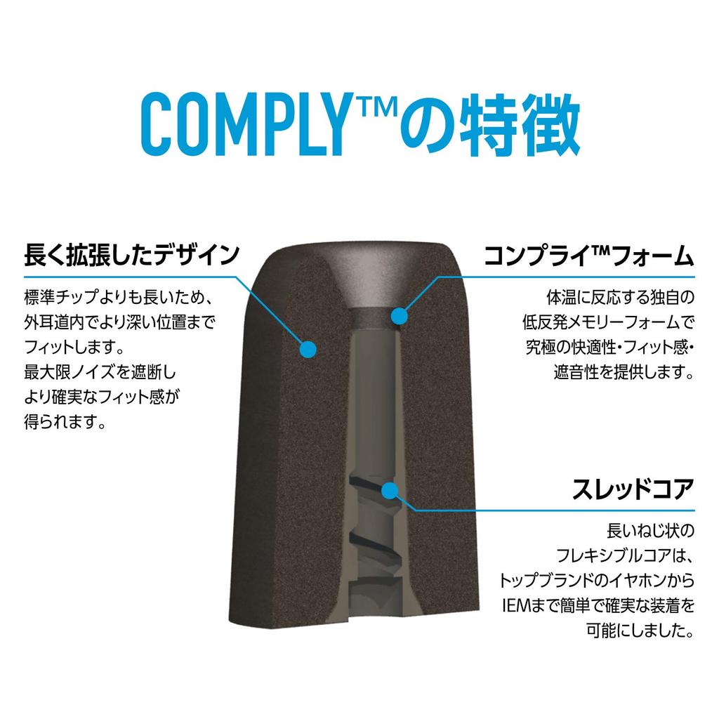 Comply P Series 3 Pairs Sound Professional Earbuds, Medium, [High Isolation, Fit, Anti-Slip] HC40-10106-02