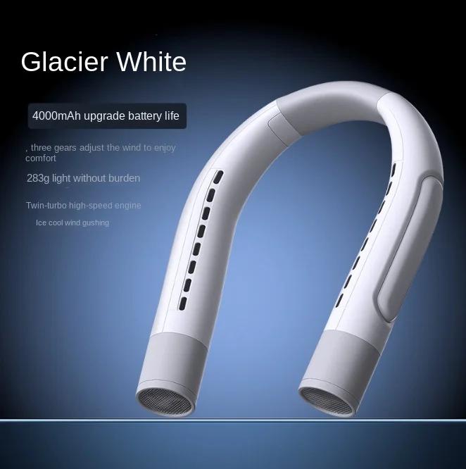 Portable Bladeless Neck-Hanging Fan 4000mah USB Rechargeable Outdoor Wearable Internal and External Air Guiding Fan